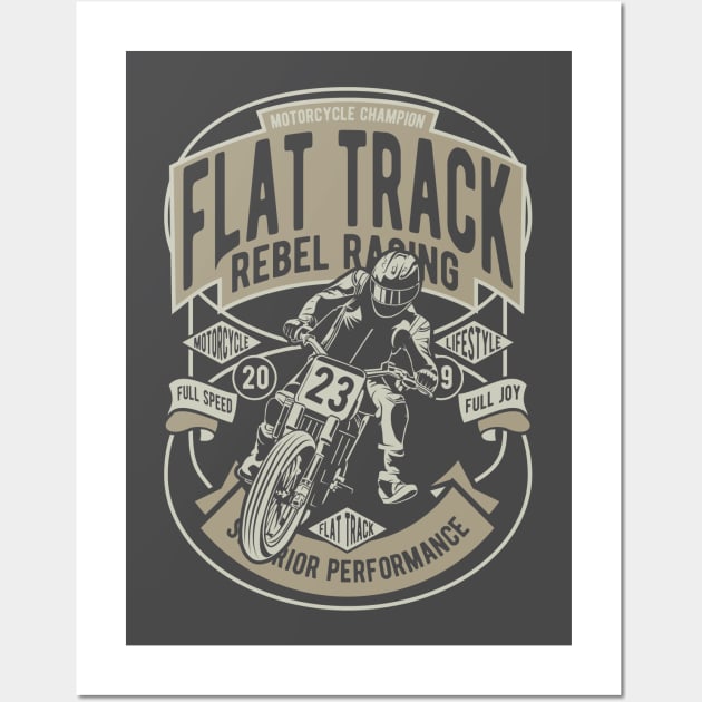 Flat Track Racing Wall Art by Genuine Vintage